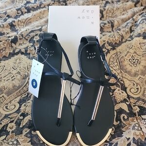 A New Day Black and Silver Sandals